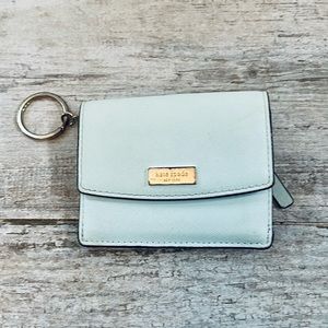 Kate Spade LIGHT BLUE ID slip slim wallet with key ring